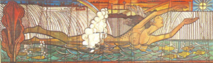 Maid of the Mist Legend, 1973. Sgraffito, 20x9 ft.