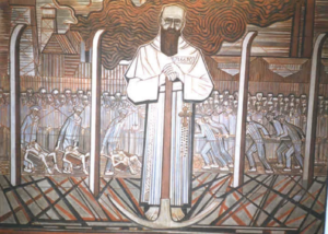 St. Maximillian Kolbe, 1967. Sgraffito.